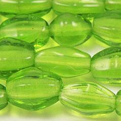 Beads, 12x7mm Bicone, Transparent - Chartreuse