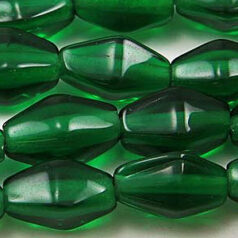 Beads, 12x7mm Bicone, Transparent, EMERALD