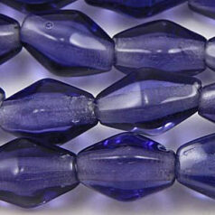 Beads, 12x7mm Bicone, Transparent, PLUM