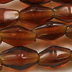 Beads, 12x7mm Bicone, Transparent, Dark Topaz