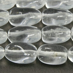 Beads, Glass Beads, 13x9x5mm Oval Twist Transparent - Crystal