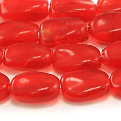 Beads, Glass Beads, 13x9x5mm Oval Twist Transparent - Orange