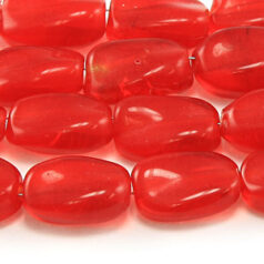 Beads, Glass Beads, 13x9x5mm Oval Twist Transparent, ORANGE