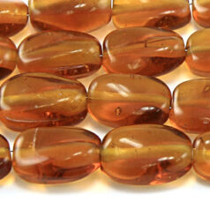 Beads, Glass Beads, 13x9x5mm Oval Twist Transparent - Topaz