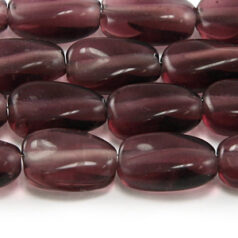 Beads, Glass Beads, 13x9x5mm Oval Twist Transparent - Amethyst