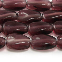 Beads, Glass Beads, 13x9x5mm Oval Twist Transparent, AMETHYST