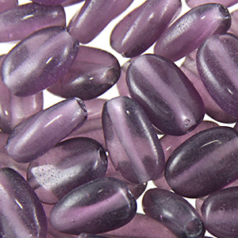 Beads, Glass Beads, 13x9x5mm Oval Twist Transparent - Plum