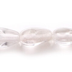 Beads, Glass Beads, 13x6mm Drop Twist Transparent, Crystal