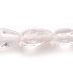 Beads, Glass Beads, 13x6mm Drop Twist Transparent, CRYSTAL