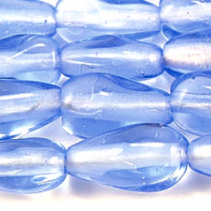 Beads, Glass Beads, 13x6mm Drop Twist Transparent, Montana