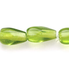Beads, Glass Beads, 13x6mm Drop Twist Transparent, Chartreuse