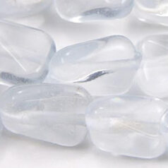 Beads, Glass Beads, 13x9x6mm Rectangle Twist Transparent, CRYSTAL