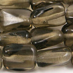 Beads, Glass Beads, 13x9x6mm Rectangle Twist Transparent, GREY