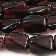 Beads, Glass Beads, 13x9x6mm Rectangle Twist Transparent, DARK AMETHYST