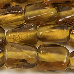 Beads, Glass Beads, 13x9x6mm Rectangle Twist Transparent, LIGHT SMOKE TOPAZ