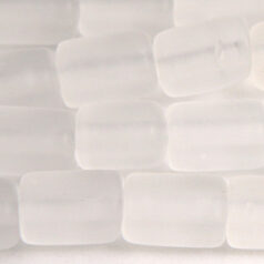 Beads, Glass Beads,  9x6mm Tube Transparent Matte, CRYSTAL