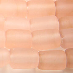 Beads, Glass Beads,  9x6mm Tube Transparent Matte, PINK