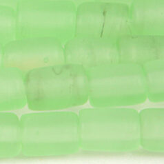 Beads, Glass Beads,  9x6mm Tube Transparent Matte, LIGHT GREEN