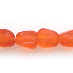 Beads, Glass Beads,  9x6mm Tube Twist Transparent matte, Orange
