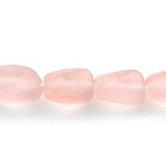 Beads, Glass Beads,  9x6mm Tube Twist Transparent matte, Pink