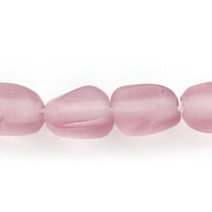 Beads, Glass Beads,  9x6mm Tube Twist Transparent matte,  ROSE