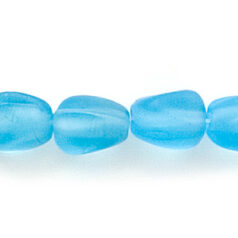 Beads, Glass Beads,  9x6mm Tube Twist Transparent matte,  AQUA