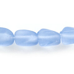 Beads, Glass Beads,  9x6mm Tube Twist Transparent matte,  LIGHT SAPPHIRE