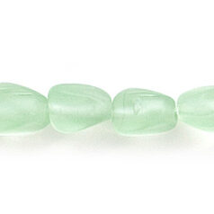 Beads, Glass Beads,  9x6mm Tube Twist Transparent matte,  LIGHT GREEN