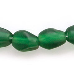 Beads, Glass Beads,  9x6mm Tube Twist Transparent matte  - Emerald