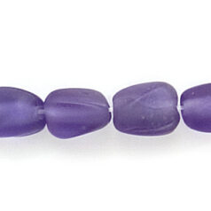 Beads, Glass Beads,  9x6mm Tube Twist Transparent matte,  PLUM