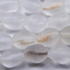 Beads, Glass Beads, 12x9mm Oval Twist Transparent matte, CRYSTAL