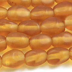 Beads, Glass Beads, 12x9mm Oval Twist Transparent matte, TOPAZ