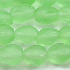 Beads, Glass Beads, 12x9mm Oval Twist Transparent matte,  Light Green