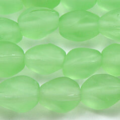 Beads, Glass Beads, 12x9mm Oval Twist Transparent matte, LIGHT GREEN