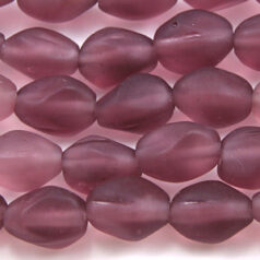 Beads, Glass Beads, 12x9mm Oval Twist Transparent matte, AMETHYST