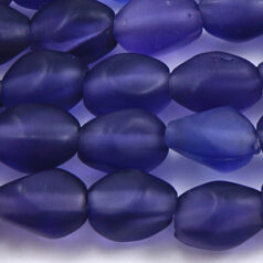 Beads, Glass Beads, 12x9mm Oval Twist Transparent matte, Plum