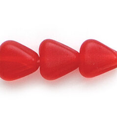 Beads, Glass Beads, 10mm Triangle Transparent Matte, RED