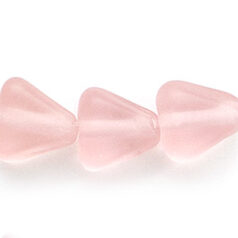 Beads, Glass Beads, 10mm Triangle Transparent Matte,  Pink