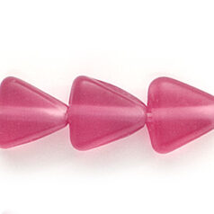 Beads, Glass Beads, 10mm Triangle Transparent Matte,  Rose