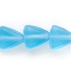 Beads, Glass Beads, 10mm Triangle Transparent Matte, Aqua