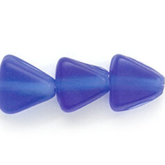 Beads, Glass Beads, 10mm Triangle Transparent Matte, Cobalt Blue