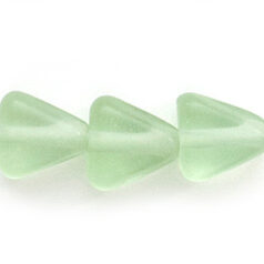Beads, Glass Beads, 10mm Triangle Transparent Matte, LIGHT GREEN