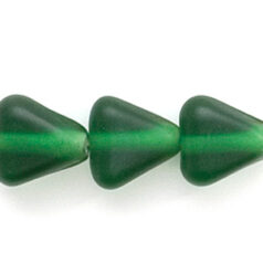 Beads, Glass Beads, 10mm Triangle Transparent Matte, Emerald