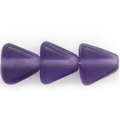 Beads, Glass Beads, 10mm Triangle Transparent Matte, PLUM