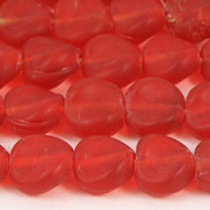 Beads, Glass Beads,  10mm Disc Twist Matte,  RED