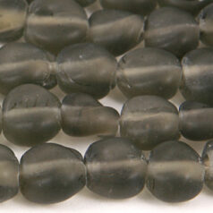 Beads, Glass Beads,  10mm Disc Twist Matte,  GREY