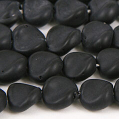 Beads, Glass Beads,  10mm Disc Twist Matte,  BLACK