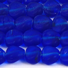 Beads, Glass Beads,  10mm Disc Twist Matte,  BLUE AQUA