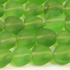 Beads, Glass Beads,  10mm Disc Twist Matte,  CHARTREUSE