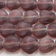 Beads, Glass Beads,  10mm Disc Twist Matte,  AMETHYST
